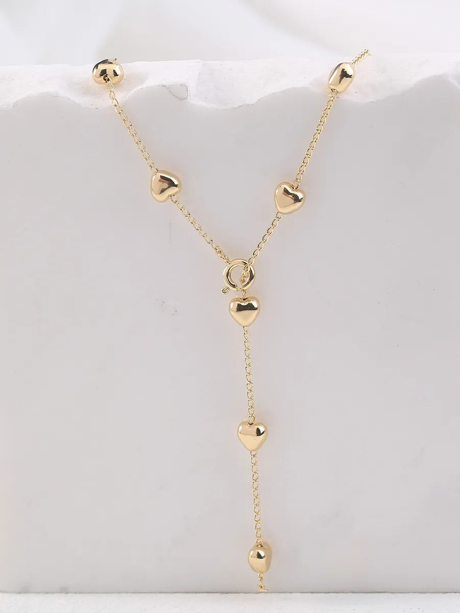 Simple Style Round Stainless Steel Pearl Inlay Zircon Necklace