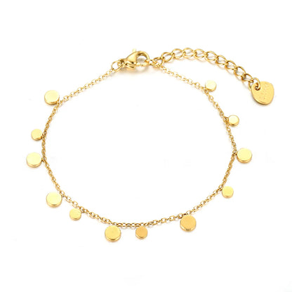 Simple Style Round Stainless Steel Plating 18k Gold Plated Bracelets