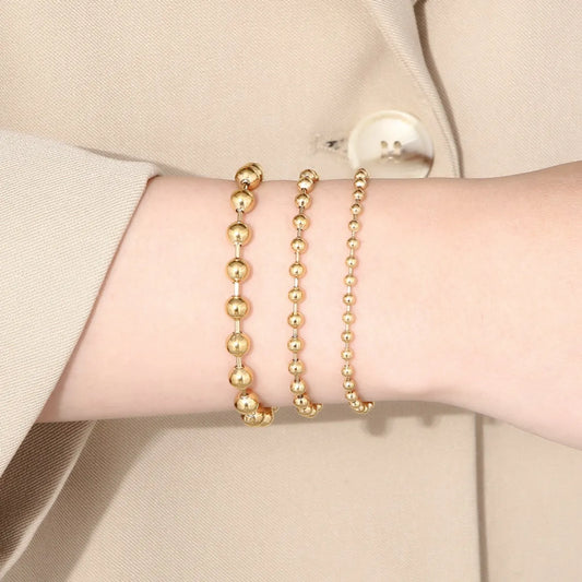 Simple Style Round Stainless Steel Plating 18k Gold Plated Bracelets