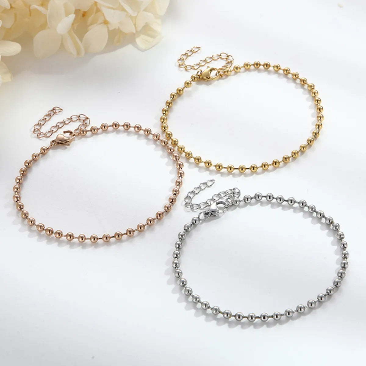 Simple Style Round Stainless Steel Plating 18k Gold Plated Bracelets