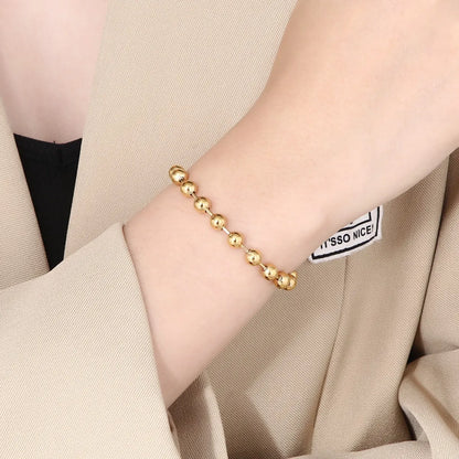 Simple Style Round Stainless Steel Plating 18k Gold Plated Bracelets