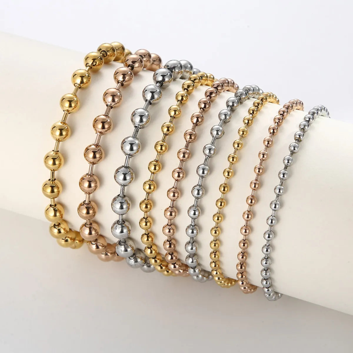 Simple Style Round Stainless Steel Plating 18k Gold Plated Bracelets