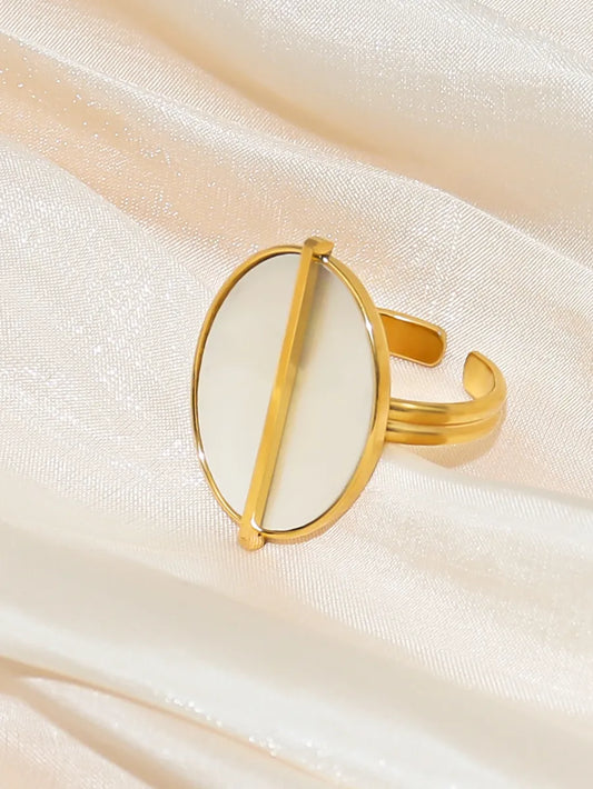 Simple Style Round Stainless Steel Plating 18k Gold Plated Open Rings