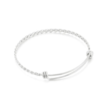 Simple Style Round Stainless Steel Plating Bangle