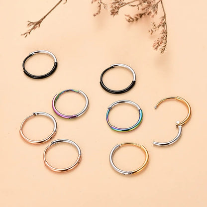 Simple Style Round Stainless Steel Plating Hoop Earrings 1 Piece