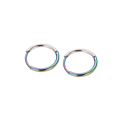 Simple Style Round Stainless Steel Plating Hoop Earrings 1 Piece