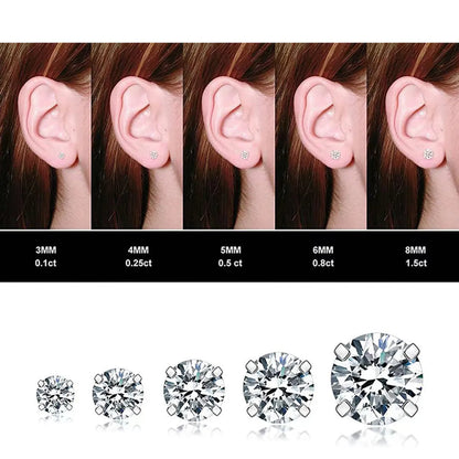 Simple Style Round Stainless Steel Plating Inlay Zircon Ear Studs 1 Pair