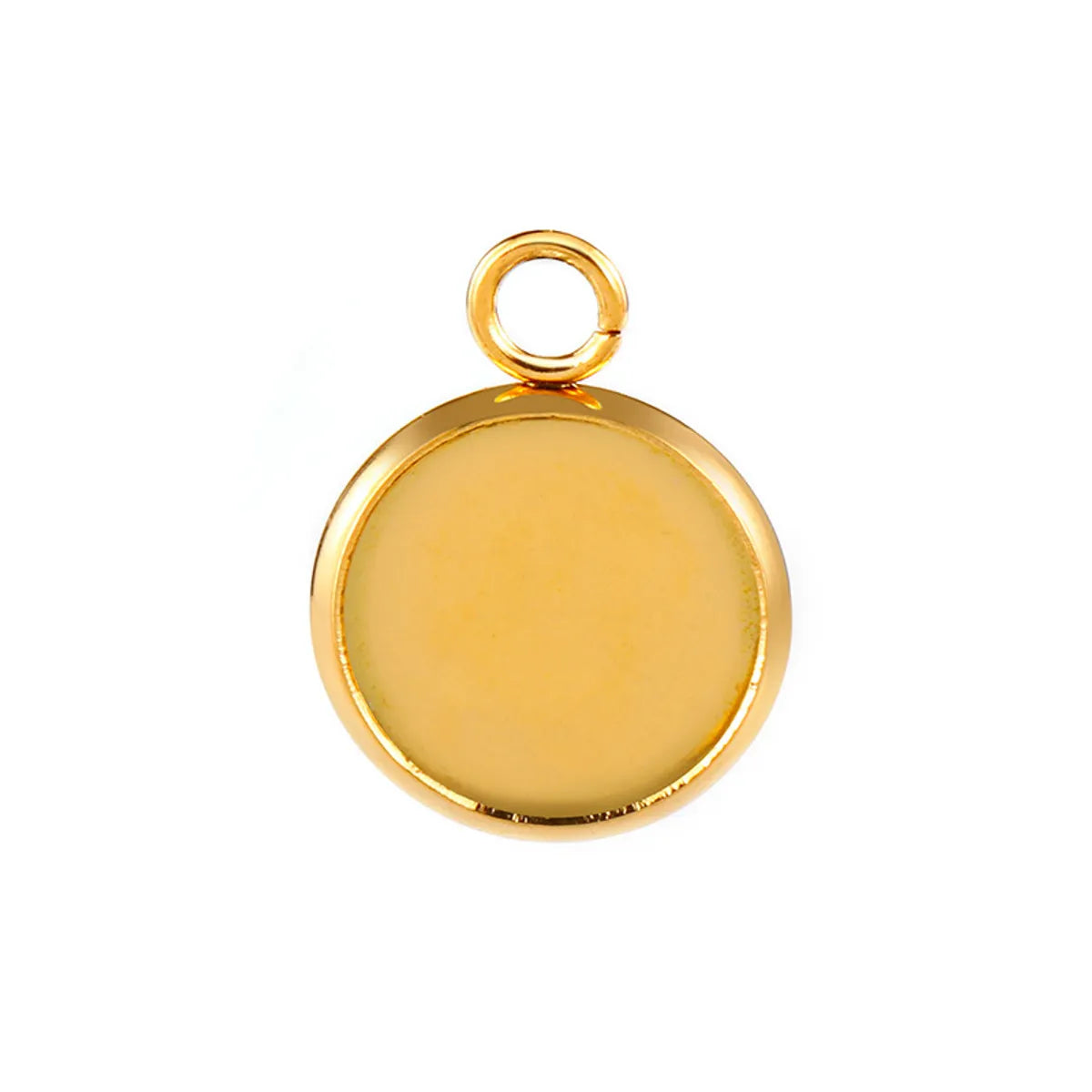 1 Piece Stainless Steel 18K Gold Plated Round