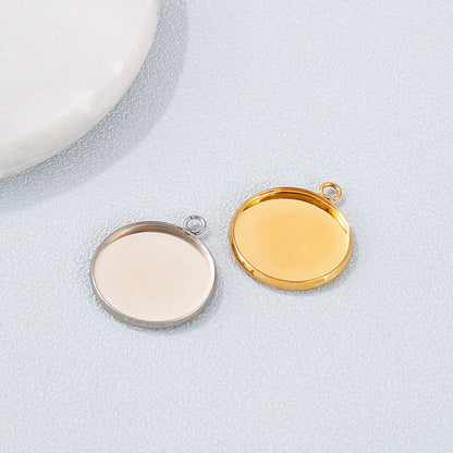 1 Piece Stainless Steel 18K Gold Plated Round