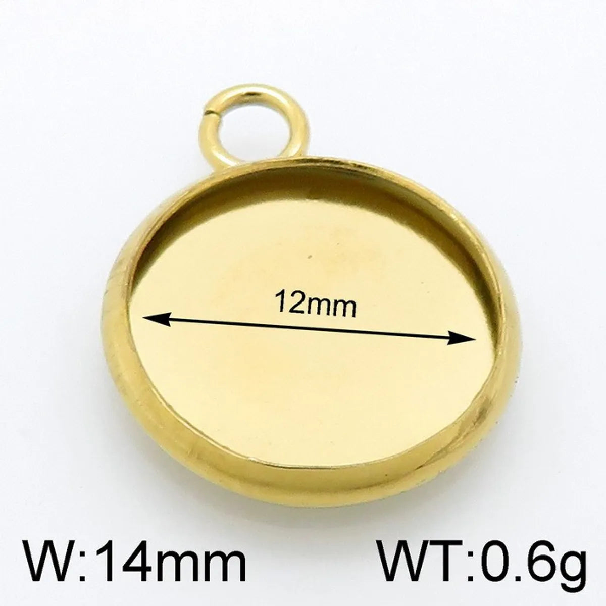 1 Piece Stainless Steel 18K Gold Plated Round