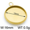 1 Piece Stainless Steel 18K Gold Plated Round