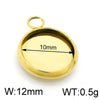 1 Piece Stainless Steel 18K Gold Plated Round