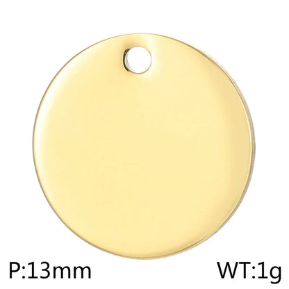 1 Piece Stainless Steel 18K Gold Plated Round