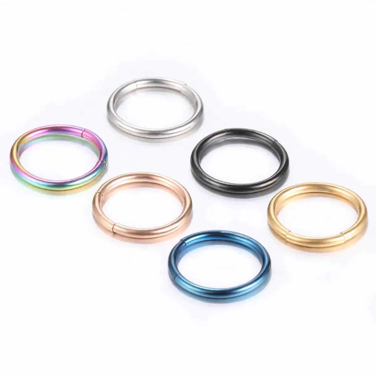 Simple Style Round Stainless Steel Plating Nose Ring 1 Piece