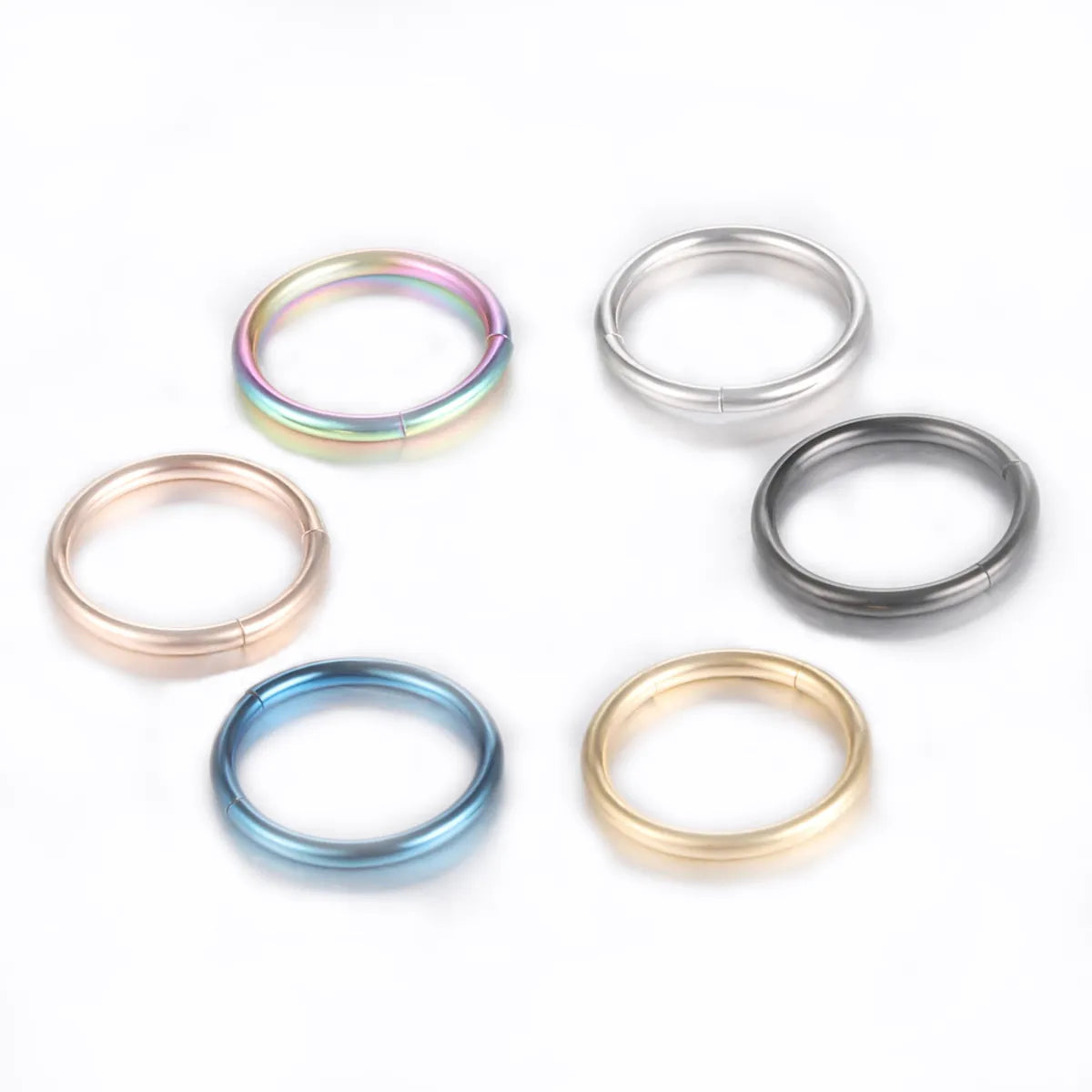 Simple Style Round Stainless Steel Plating Nose Ring 1 Piece