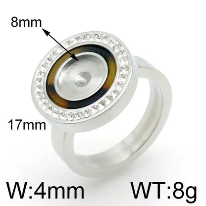 Wholesale Jewelry Simple Style Round Stainless Steel 18K Gold Plated Plating Rings