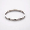 Simple Style Round Stainless Steel Plating Zircon Bangle