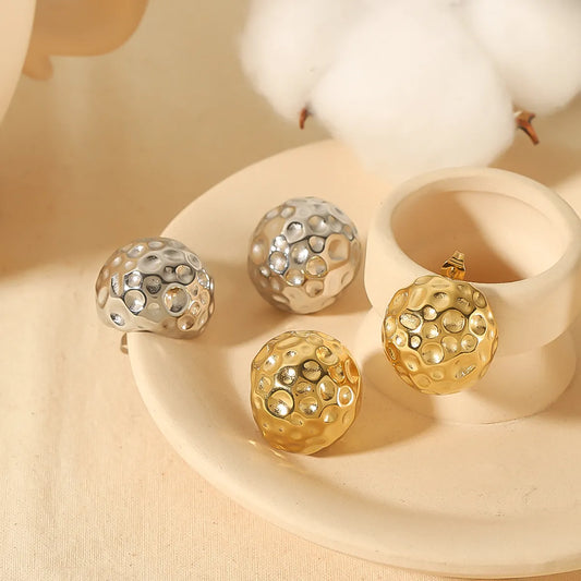 Simple Style Round Stainless Steel Polishing Plating 18k Gold Plated Ear Studs