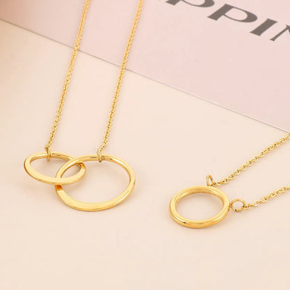 Stainless Steel Titanium Steel 18K Gold Plated Simple Style Plating Round Pendant Necklace