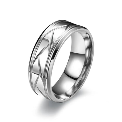 Simple Style Round Stainless Steel Unisex Rings