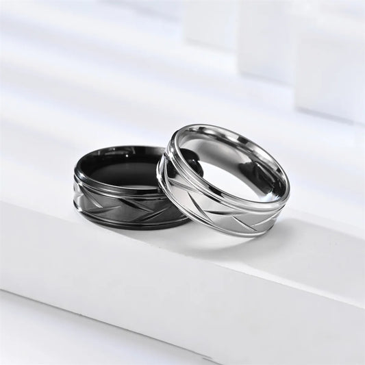 Simple Style Round Stainless Steel Unisex Rings