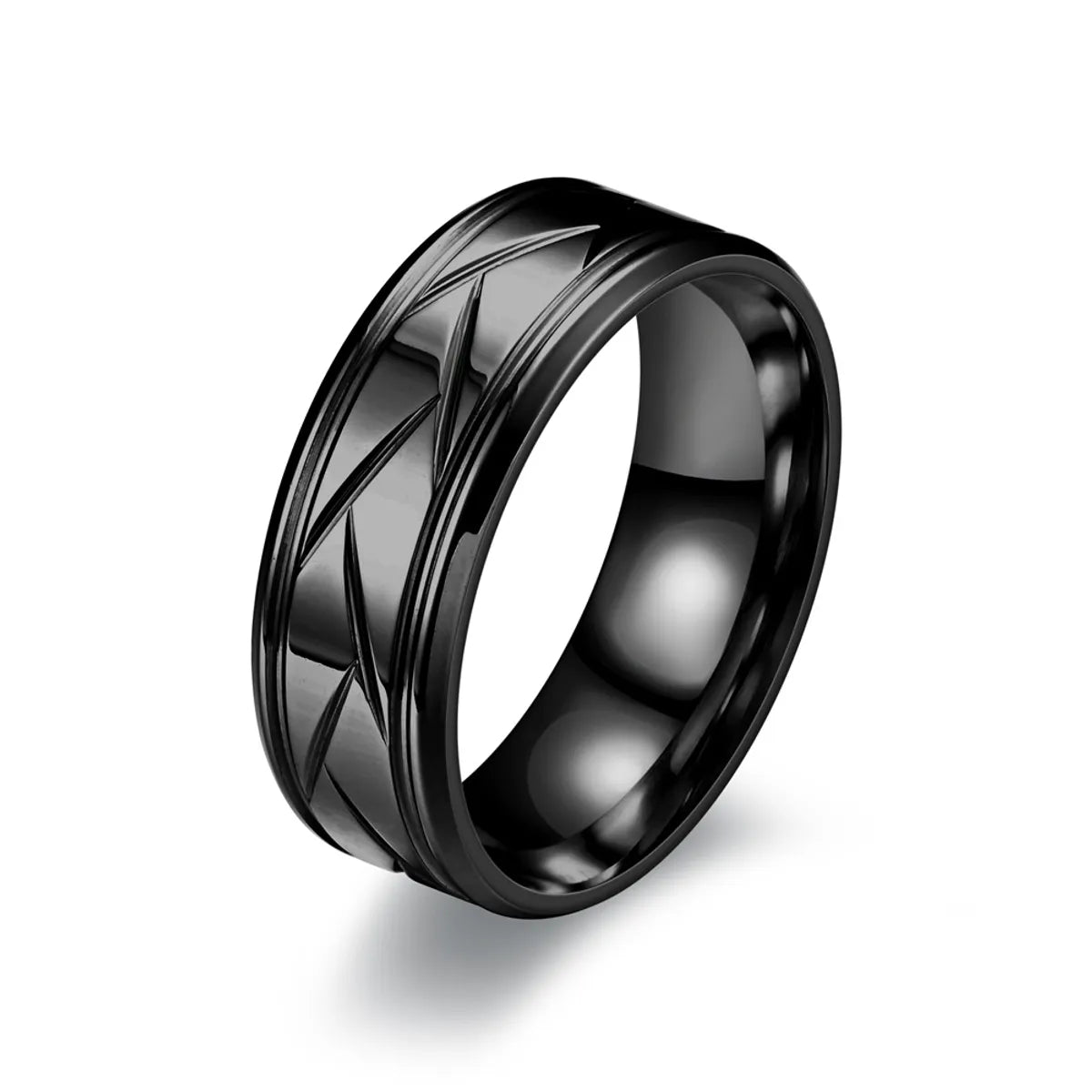 Simple Style Round Stainless Steel Unisex Rings