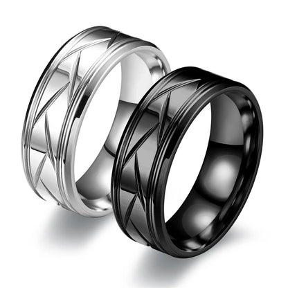 Simple Style Round Stainless Steel Unisex Rings