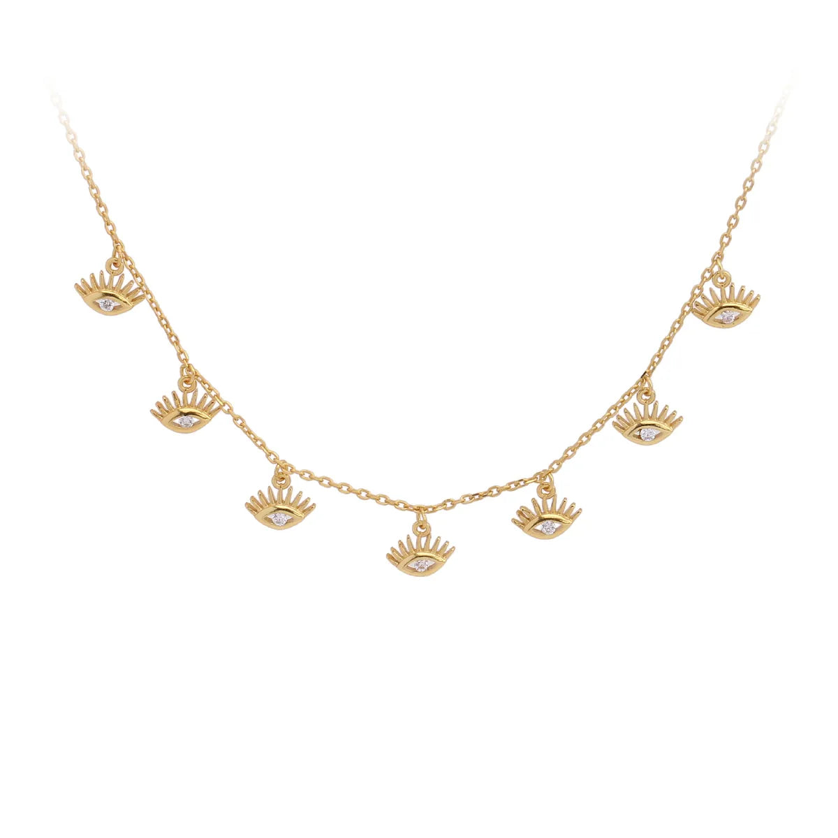 Simple Style Round Sterling Silver 18k Gold Plated Zircon Necklace In Bulk