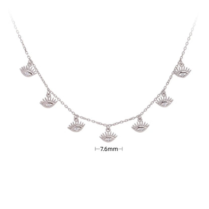 Simple Style Round Sterling Silver 18k Gold Plated Zircon Necklace In Bulk