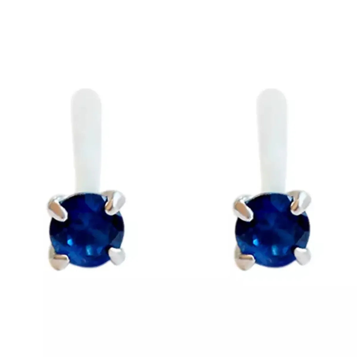 Simple Style Round Sterling Silver Inlay Zircon Ear Studs 1 Pair