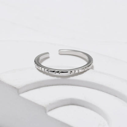 Simple Style Round Sterling Silver Plating 14k Gold Plated White Gold Plated Open Rings