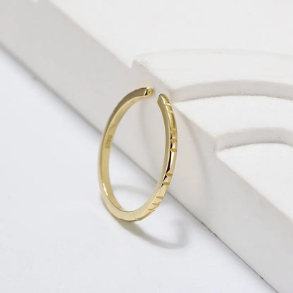 Simple Style Round Sterling Silver Plating 14k Gold Plated White Gold Plated Open Rings