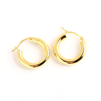 Simple Style Round Sterling Silver Plating Earrings 1 Pair