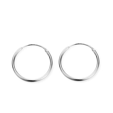 Simple Style Round Sterling Silver Plating Hoop Earrings 1 Pair