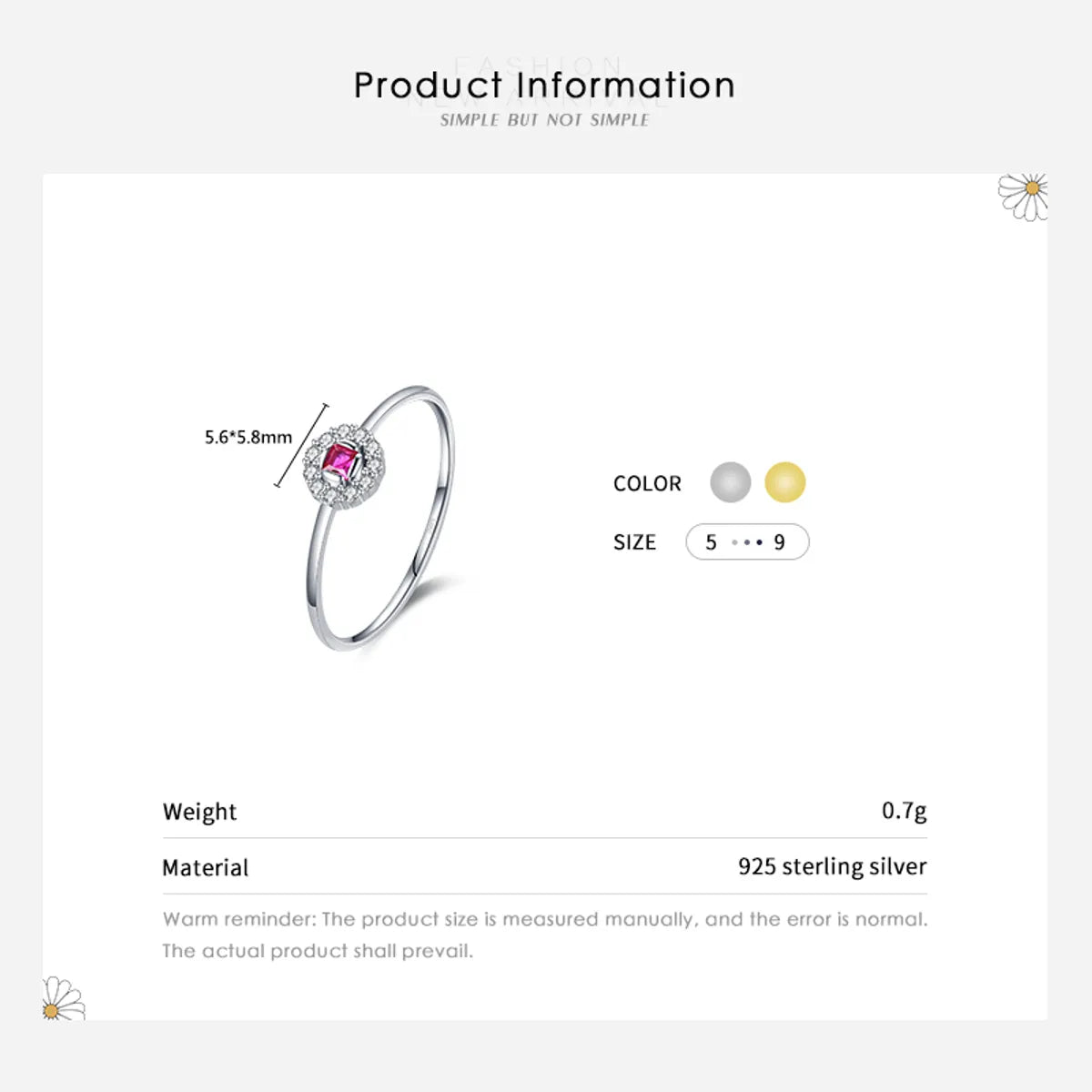 Simple Style Round Sterling Silver Plating Inlay Zircon 14k Gold Plated Rhodium Plated Rings