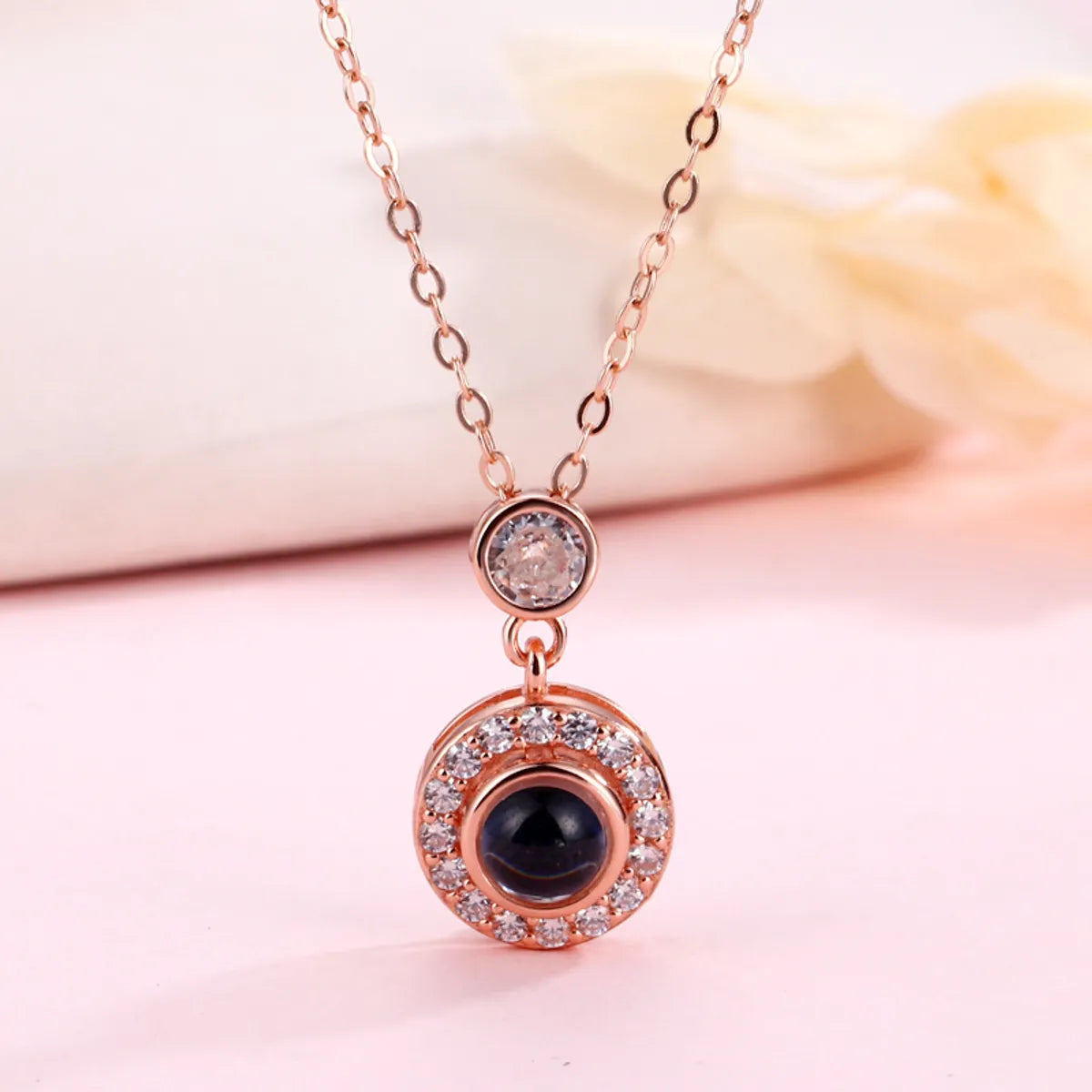 Simple Style Round Sterling Silver Plating Pendant Necklace