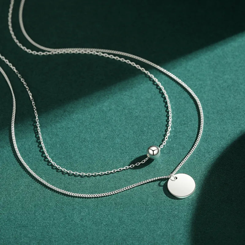 Simple Style Round Sterling Silver Plating Silver Plated Necklace