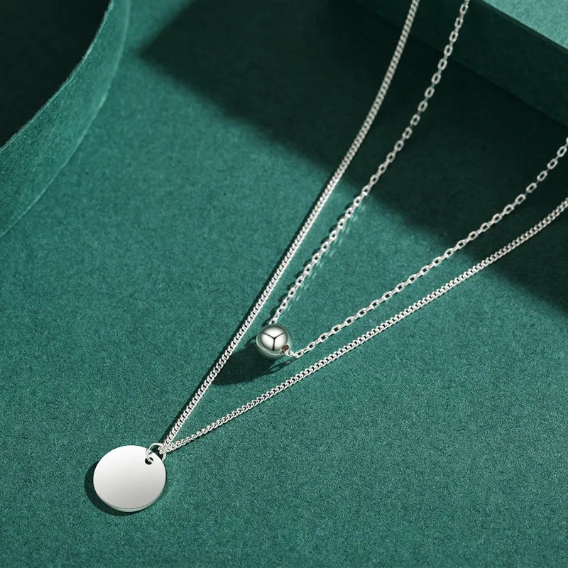 Simple Style Round Sterling Silver Plating Silver Plated Necklace