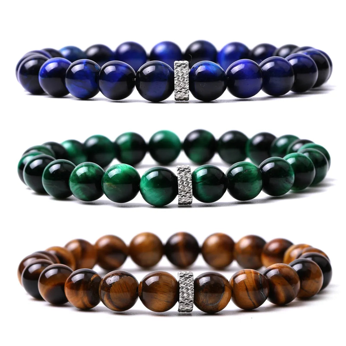 Simple Style Round Stone Beaded Bracelets