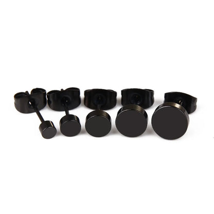 1 Piece Simple Style Round Metal Titanium Steel Ear Studs