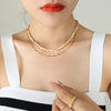 Simple Style Round Titanium Steel Enamel Plating Shell Necklace 1 Piece