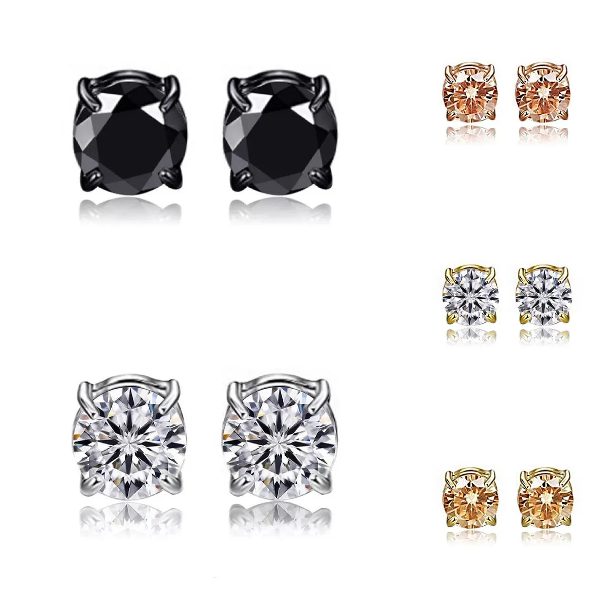 Simple Style Round Titanium Steel Inlay Zircon Ear Clips 1 Piece