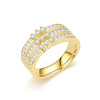 Wholesale Jewelry Simple Style Round Titanium Steel Zircon 18K Gold Plated Inlay Rings