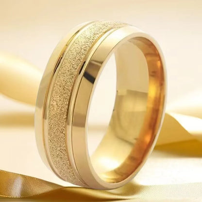 Simple Style Round Titanium Steel Plating 18k Gold Plated Unisex Rings