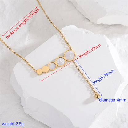 Simple Style Round Titanium Steel Plating Inlay Acrylic 18k Gold Plated Necklace