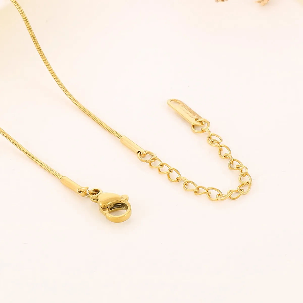 Simple Style Round Titanium Steel Plating Inlay Rhinestones Gold Plated Pendant Necklace