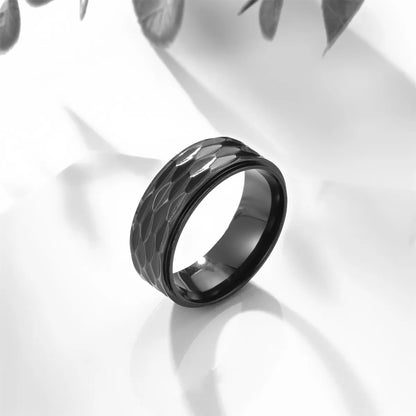 Simple Style Round Titanium Steel Polishing Men'S Rings