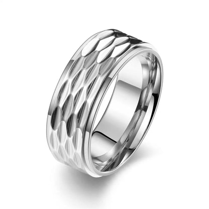 Simple Style Round Titanium Steel Polishing Men'S Rings