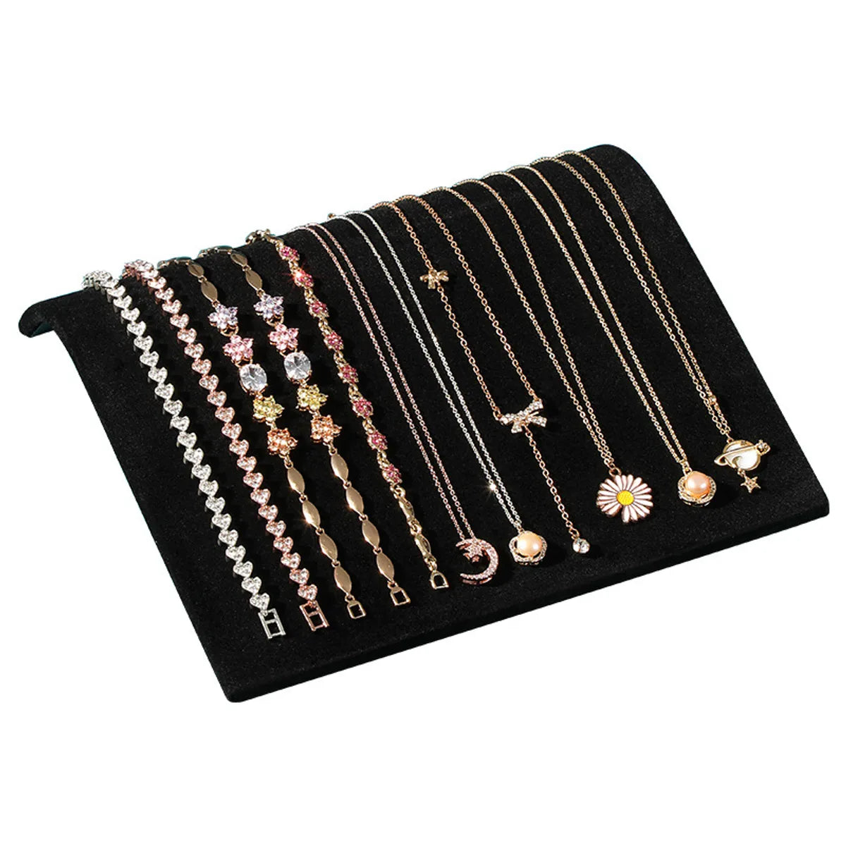 Simple Style S Shape Velvet Iron Jewelry Rack