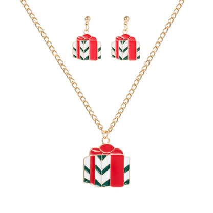 Simple Style Santa Claus Alloy Plating Women'S Earrings Necklace 1 Set